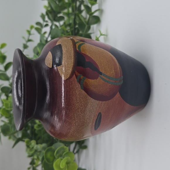 Handcrafted in Peru Signed by Artist Small Pottery Vase 1960s 1970s - Picture 6 of 11